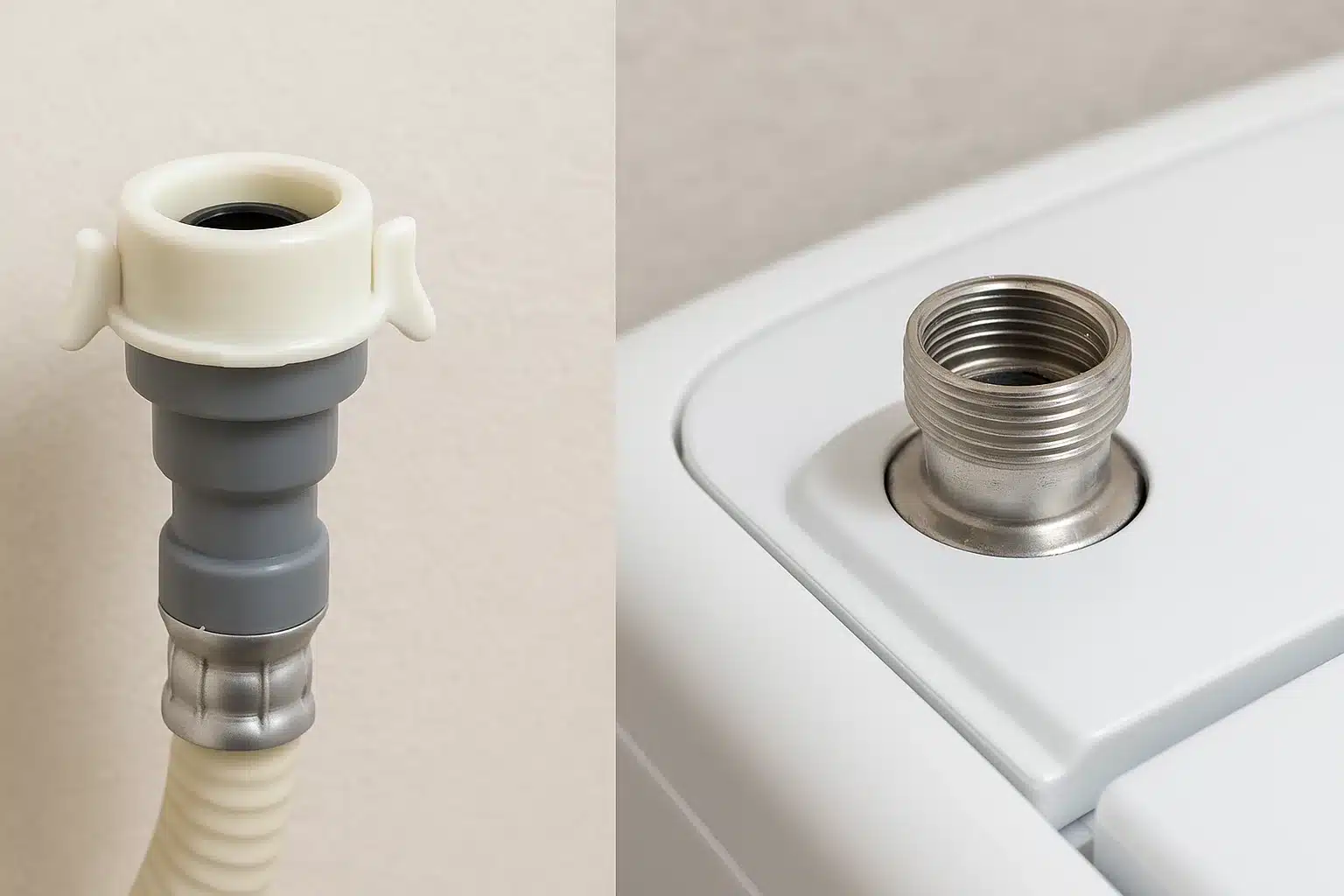 ④給水ホースの接続口の種類を確認しよう『洗濯機 給水ホース はまらない 奥まで入らない 付け方』