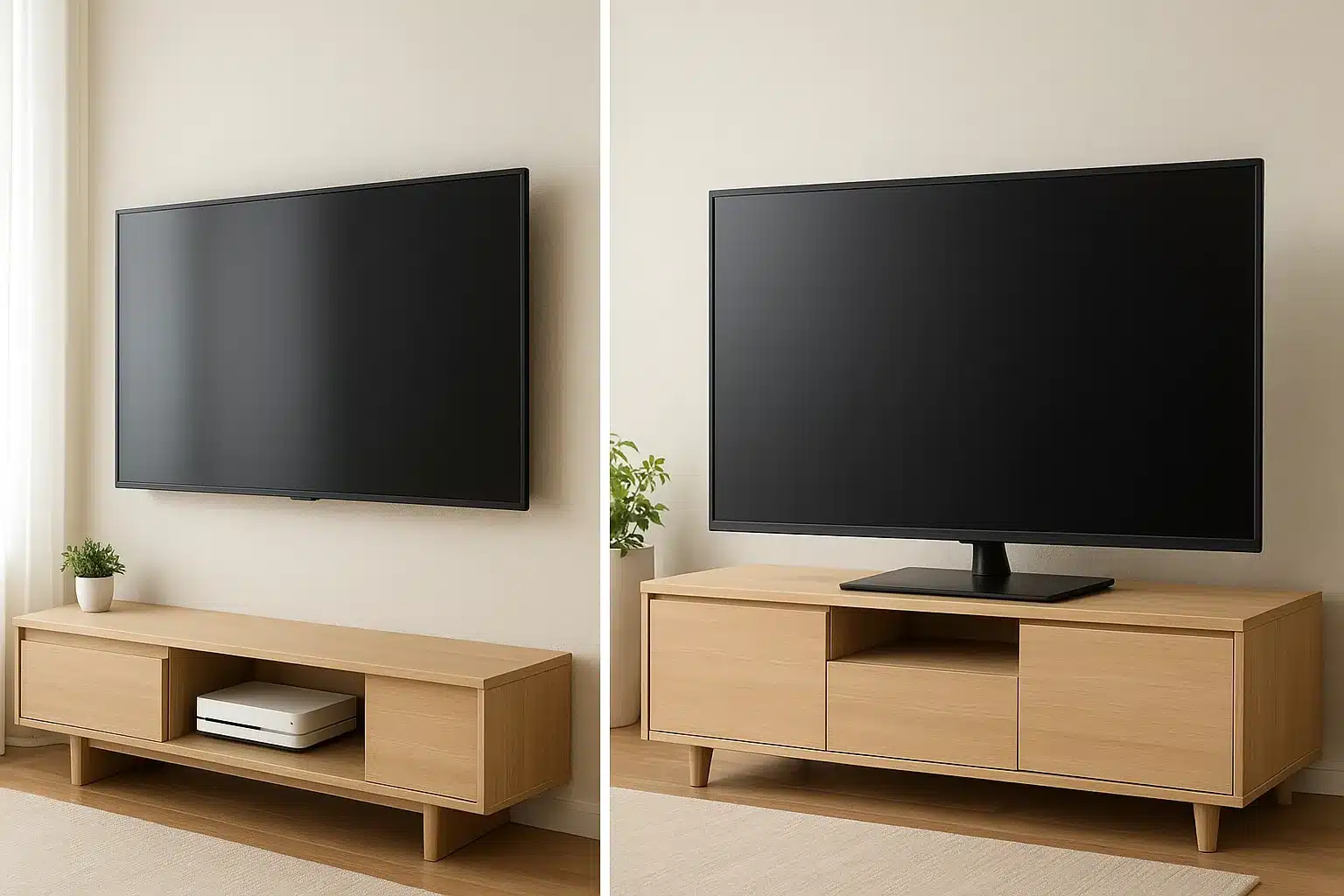 ⑪テレビは壁掛け型と置き型どちらが良い?『ニトリ 壁寄せテレビスタンド 倒れる 後悔』