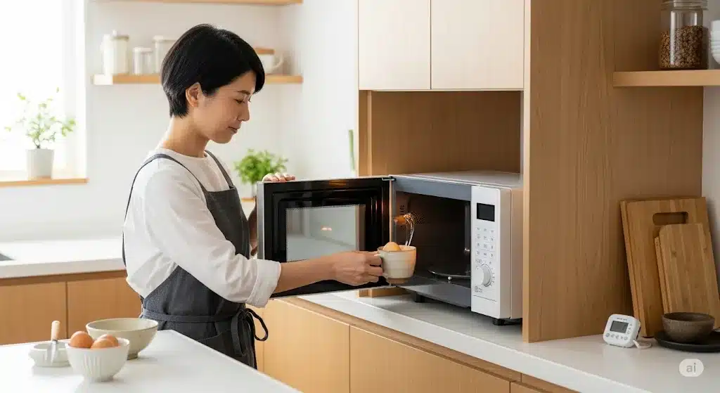 ②基本を解説！電子レンジでアルミホイルなしゆで卵の作り方『電子レンジでアルミホイルなしゆで卵の作り方』