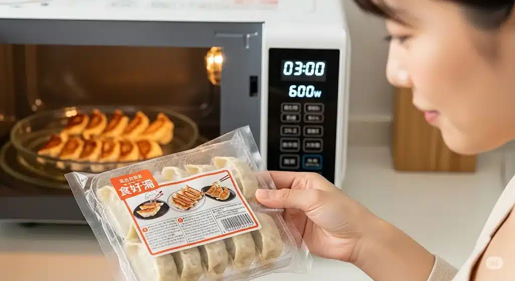 ⑬電子レンジを使う方法と時間、何Wが目安?『冷凍餃子 電子レンジ不可 なぜ』