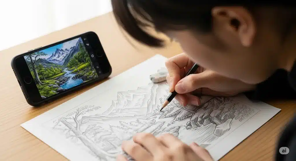 ⑩iphone Android画面固定の写し絵やり方と上達のコツ『iphone Android iPad タブレット スマホ スマートフォン PC 画面固定 アクセスガイド 写し絵 やり方 アプリ なし』