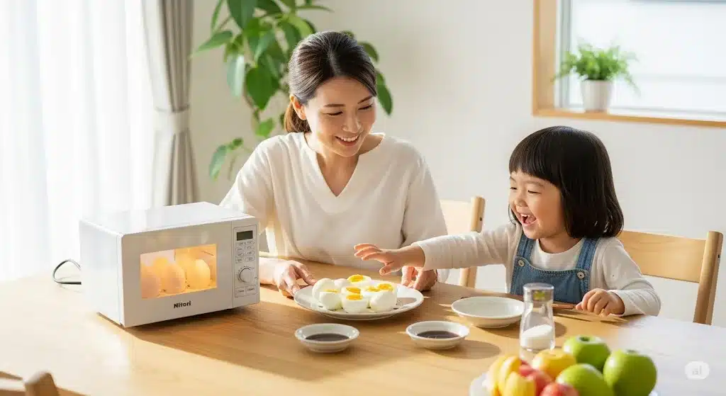 ⑪ニトリ・100均ダイソーセリア電子レンジゆで卵メーカー使い方と評判『電子レンジ ニトリ 100均 ダイソー セリア ゆで卵メーカー 使い方』