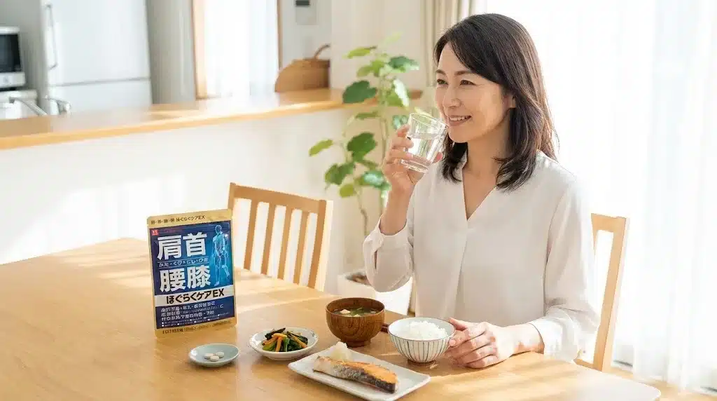 ⑬効果的な飲み方と評判『ほぐらくケアEX 成分 副作用 効果 口コミ 評判 評価』