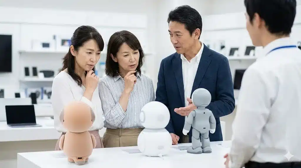 ⑮他社ロボットとの価格や機能を比較検討『高齢者 ポケとも どこで買える 口コミ デメリット 月額 値段 価格 ワイファイ(Wi-Fi)なし』