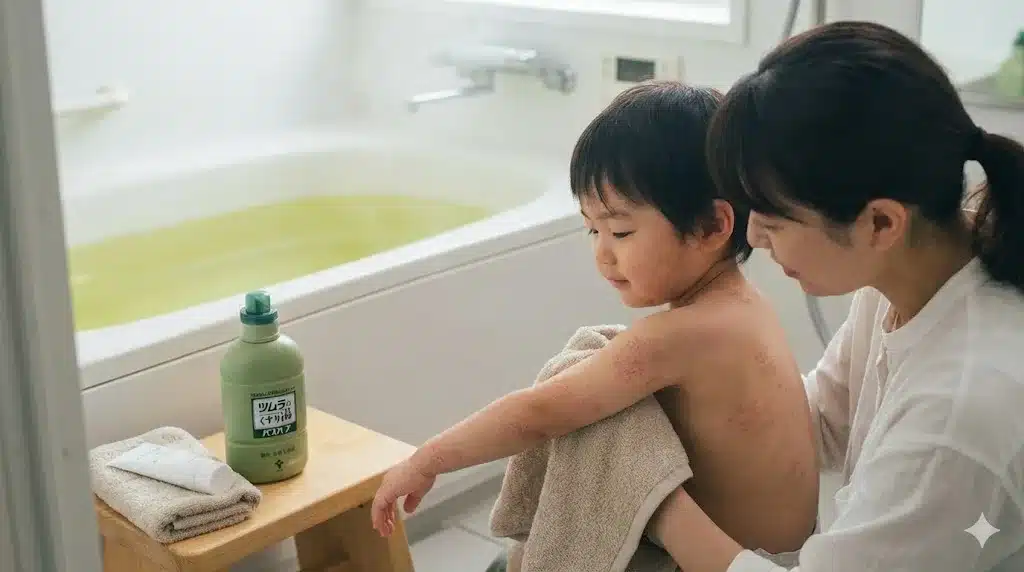 ⑦アトピー効果を口コミから検証『ツムラのくすり湯 臭い 白髪 口コミ アトピー 背中ニキビ どこで売ってる』