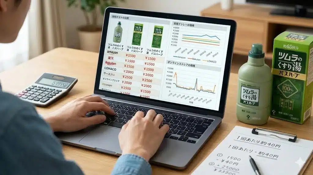 ⑫ツムラのくすり湯の価格と最安値を調査『ツムラのくすり湯 臭い 白髪 口コミ アトピー 背中ニキビ どこで売ってる』