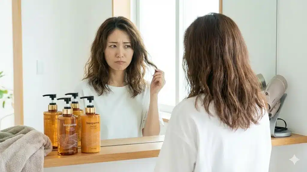 ④くせ毛やうねりに効果は？ボンパルムシャンプーの評価