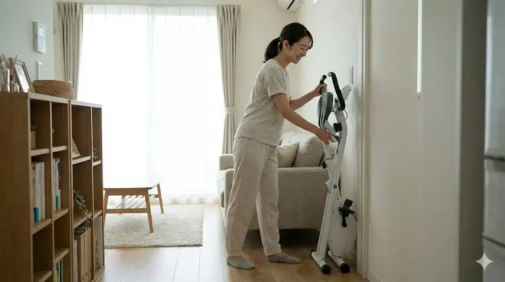 ④良い口コミから分かる圧倒的な省スペース性の高さ『スリムコアバイク2 効果 口コミ 1と2の違い』