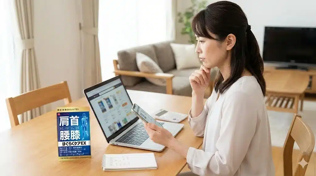 ⑮販売店と最安値の評価『ほぐらくケアEX 成分 副作用 効果 口コミ 評判 評価』