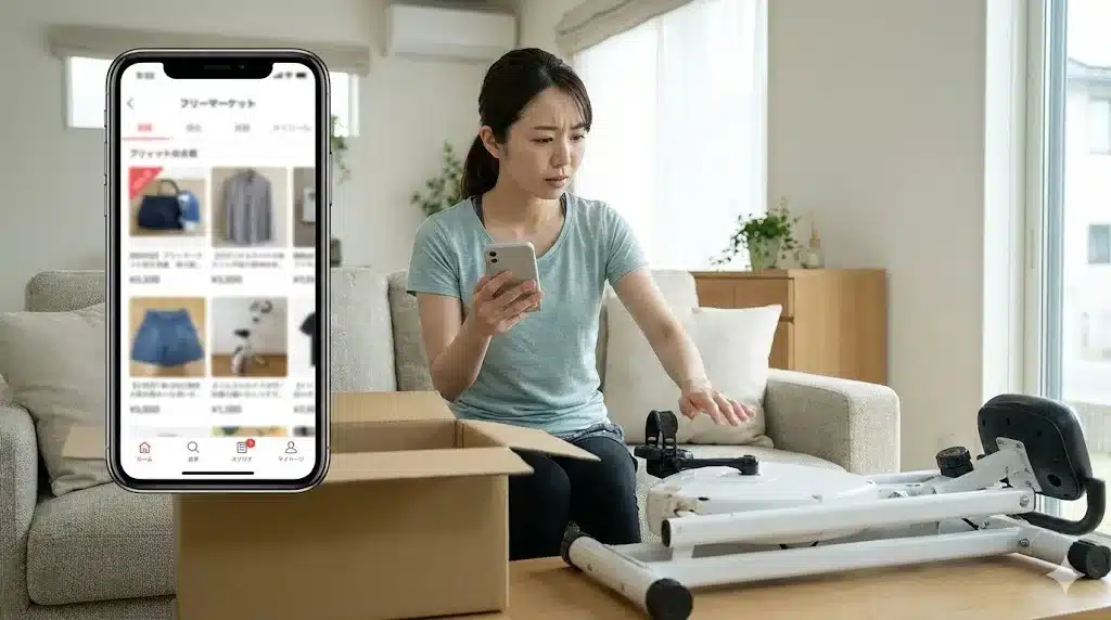 ⑨メルカリなどの中古相場と購入時におけるリスク『スリムコアバイク2 効果 口コミ 1と2の違い』