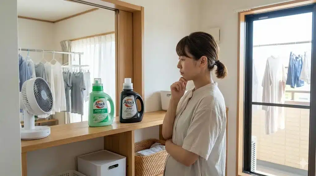 ⑦どっちがいい？アタックゼロ部屋干し用の選び方『アタックゼロ 評判悪い グリーンライフ 口コミ 部屋干し違い』