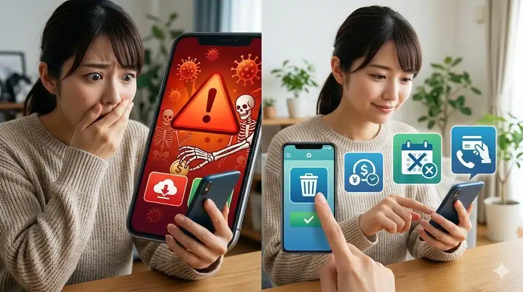 ⑨悪質アプリの消し方とマイティークリーナー怪しい口コミ『マイティークリーナー 怪しい 口コミ 悪質なアプリ 消し方 偽クリーナーアプリ一覧 安全』