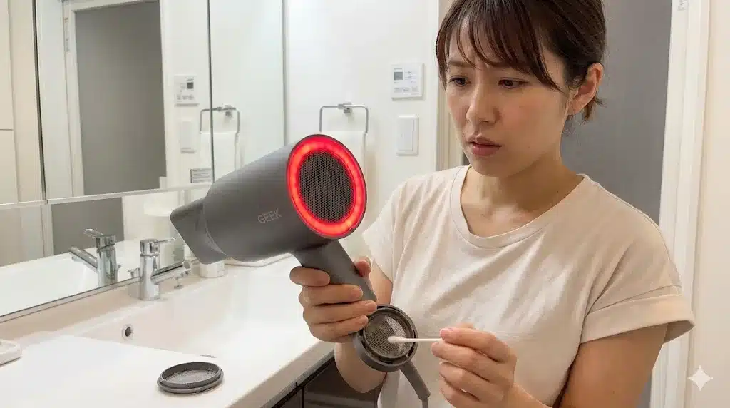 ⑮赤点滅が起きた時の対処法『コストコ GEEKヘアドライヤー どこの国 口コミ どこのメーカー 使い方』