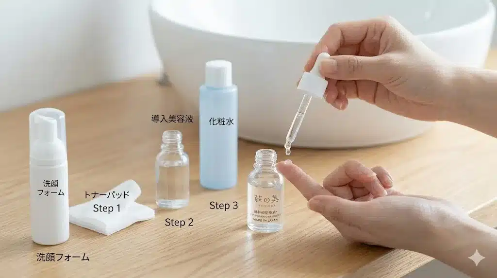 ⑪正しい使い方とスキンケアの順番『蘇の美 シミ消える 口コミ 解約 効果 使い方 ドンキ Amazon』