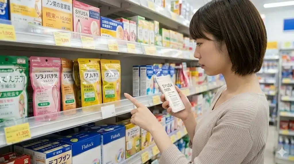 ⑪ドラッグストアや薬局など市販の店舗で買える？『シュサノン 怪しい 内服薬錠剤 成分 口コミ 効果 どこで買える』