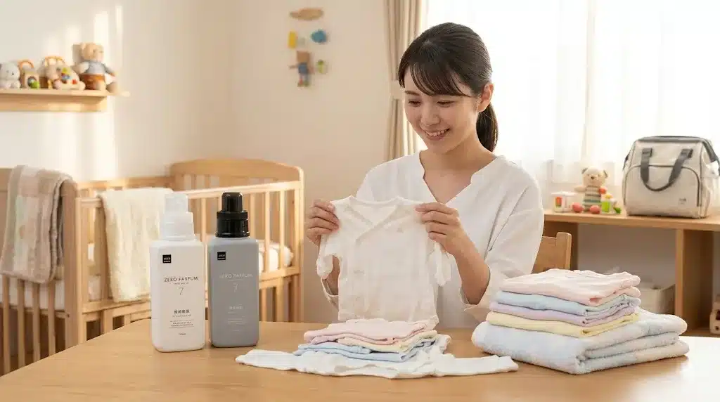 ⑫柔軟剤や他社製品との比較『マツキヨmatsukiyoの洗濯洗剤 ゼロパルファム 口コミ 成分 洗浄力 部屋干し』