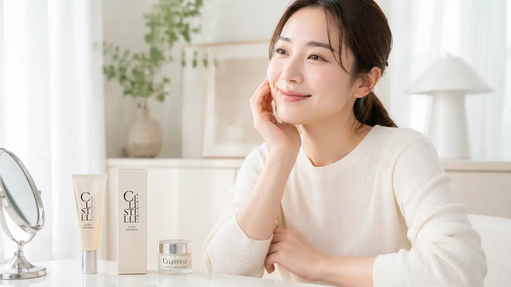 ④良い口コミ：自然なカバー力と保湿力の評判『セレスティル ファンデーション シミ消し 薬用クリーム 口コミ シミ消える 解約』